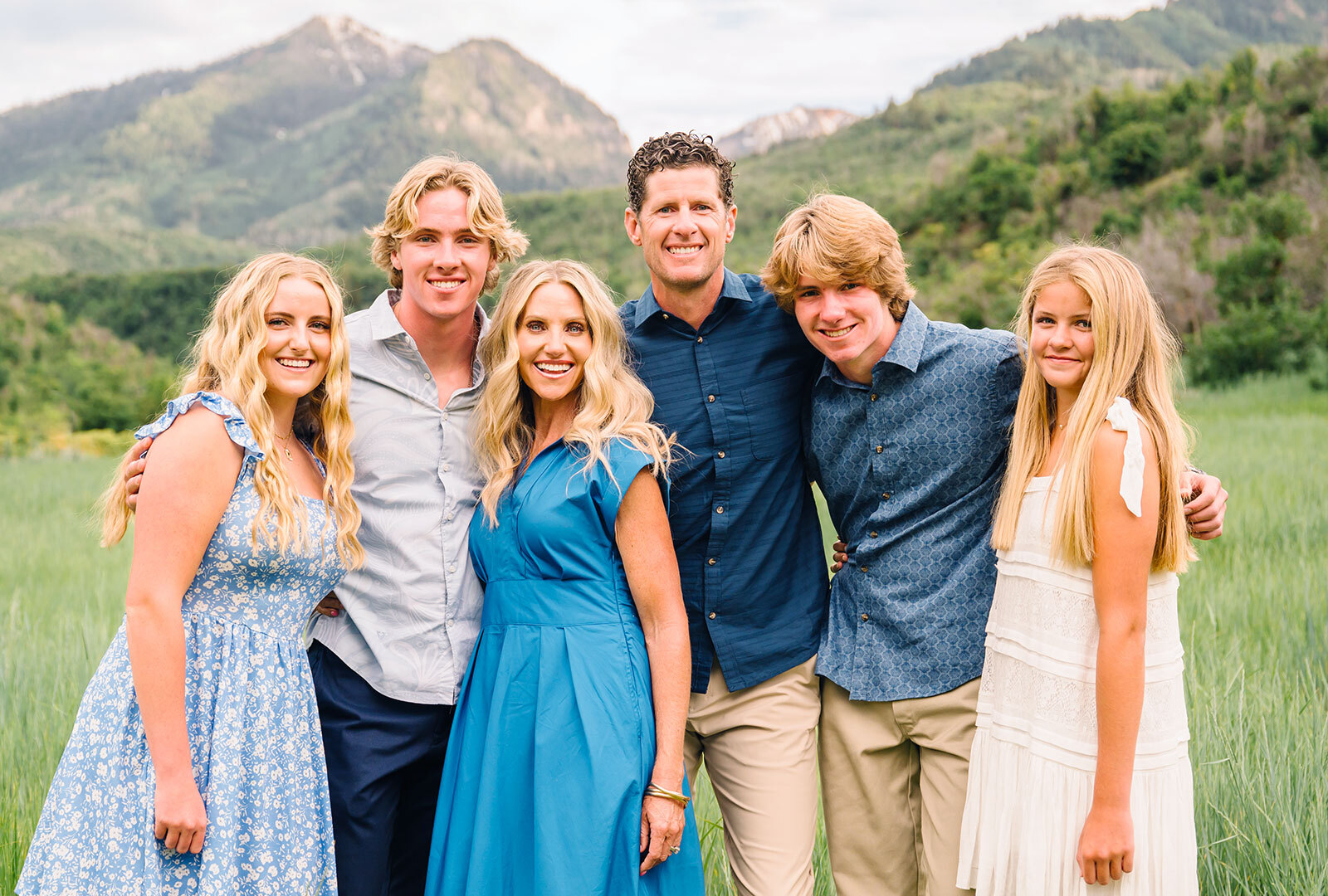 Happy family gathering in nature